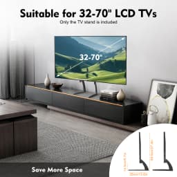 TV Stand Legs 55'' 65'' Universal for 32-70in LCD TVs Tabletop Base Bracket Black