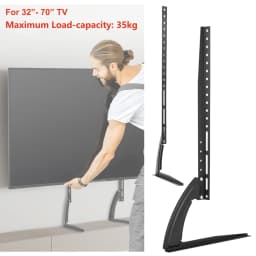TV Stand Legs 55'' 65'' Universal for 32-70in LCD TVs Tabletop Base Bracket Black