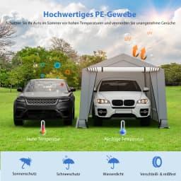 Garages tent carport, dimensions: 490x290x245 cm, tent garage with doors, pasture tent storage tent garage shelter, car shelter for