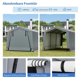 Garages tent carport, dimensions: 490x290x245 cm, tent garage with doors, pasture tent storage tent garage shelter, car shelter for