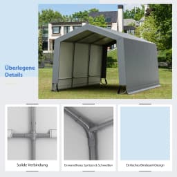 Garages tent carport, dimensions: 490x290x245 cm, tent garage with doors, pasture tent storage tent garage shelter, car shelter for