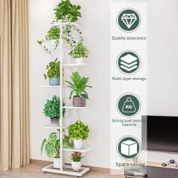 WRUT Iron 6 Layers Plant standard Flower Stand Flower Pot Tray bracelet Family Balcony Garden Bonsai Display Decorative Flower