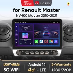 Junsun 10" Button Car Radio forRenault Master 2010-2021 GPS Multimedia Stereo RDS Wireless CarPlay for Apple Android Auto 4G