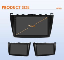 Hizpo 2Din 9inch Android Auto Car Radio for Mazda 6 2007 - 2012 CarPlay Screen GPS Navigation 4G BT WiFi SWC DSP RDS 360° Cam