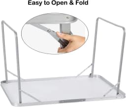 Foldable Camping Table, Portable Aluminium PicnicTable Small Laptop Desk TV Dinner Bed Table for Home Office, 80x60x69cm