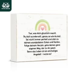 Putuo Decor German Box Sign, Tue, Was Dich Glücklich Macht. Du Bist Wundervoll, Genau so Wie Du Bist, Decor for Home Farmhouse