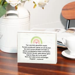 Putuo Decor German Box Sign, Tue, Was Dich Glücklich Macht. Du Bist Wundervoll, Genau so Wie Du Bist, Decor for Home Farmhouse