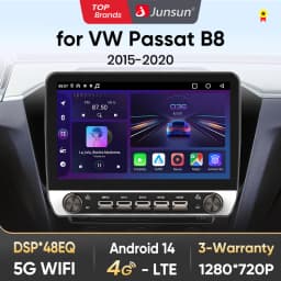 Junsun 10" Button Car Radio forVW Passat B8 2015-2020 GPS Multimedia Stereo BT FM RDS Wireless CarPlay for Apple Android Auto 4G