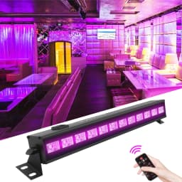U'King UV 12 LED Wall Wash Light Black Light with Remote Control DMX Stage Light Effect for DJ Disco Party Holiday Wedding