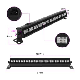 U'King UV 12 LED Wall Wash Light Black Light with Remote Control DMX Stage Light Effect for DJ Disco Party Holiday Wedding