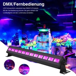 U'King UV 12 LED Wall Wash Light Black Light with Remote Control DMX Stage Light Effect for DJ Disco Party Holiday Wedding