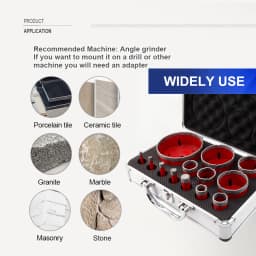 SHDIATOOL 13Pcs Diamond Drill Core Bits Set 6/8/10/12/16/20/25/30/35/45/55/68/100mm Bit For Granite Porcelain Hole Saw Opener