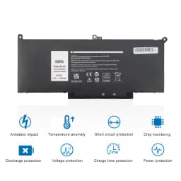 Oyomba F3YGT Laptop Battery for Dell Latitude E7280 E7480 E7290 E7390 E7490 Latitude 12 7000 7280 7290 DM6WC 2X39G KG7VF V4940