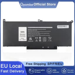 Oyomba F3YGT Laptop Battery for Dell Latitude E7280 E7480 E7290 E7390 E7490 Latitude 12 7000 7280 7290 DM6WC 2X39G KG7VF V4940