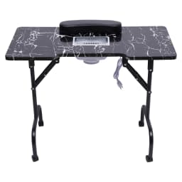 Portable Nail Table Folding Manicures Desk Movable Table for Both Salon and Home w/ Dust Collector Fan