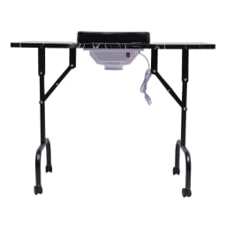 Portable Nail Table Folding Manicures Desk Movable Table for Both Salon and Home w/ Dust Collector Fan
