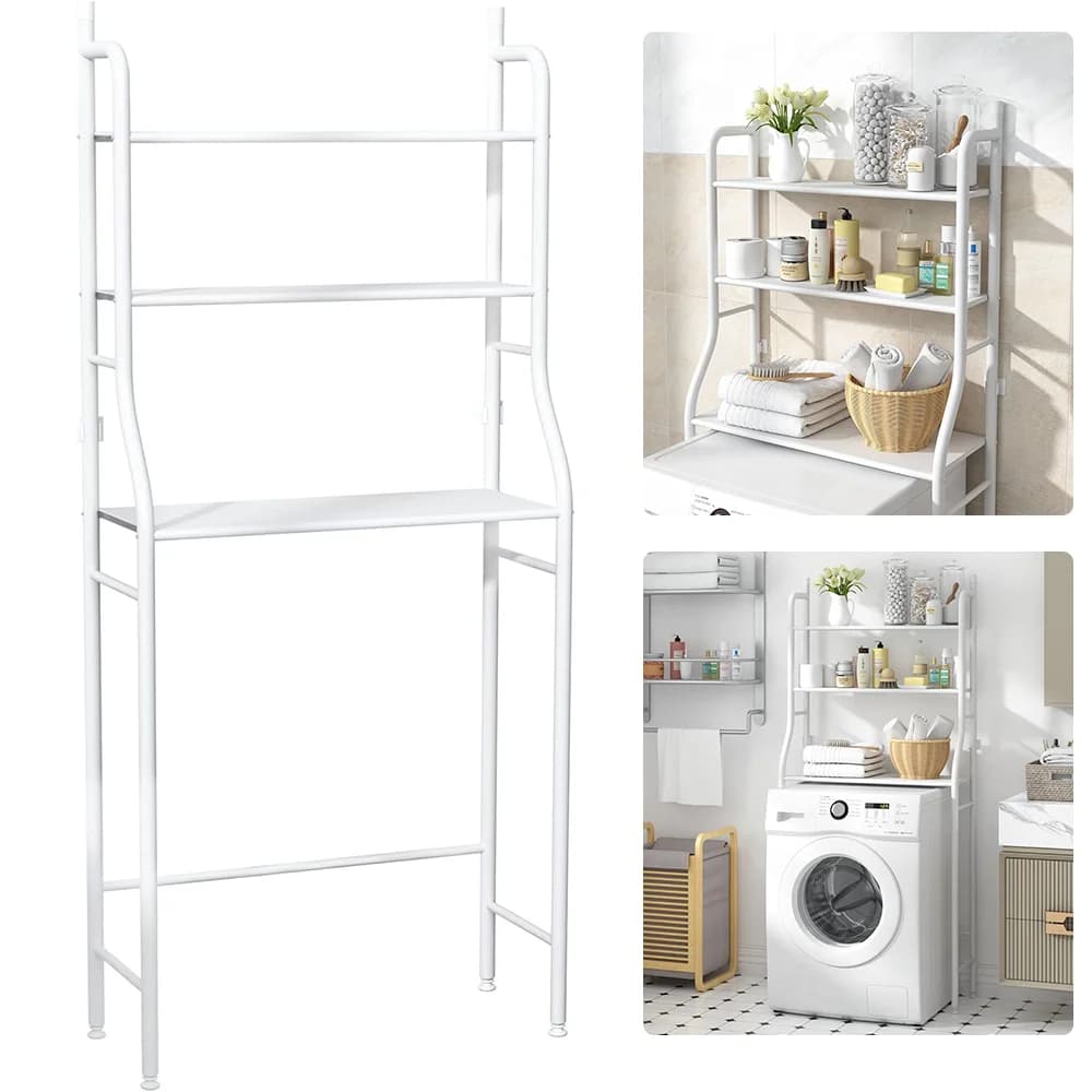 Bathroom Washing Machine Rack Multilayer Toilet Storage Rack Perforation-Free Storage Shelf Household Washing Racks