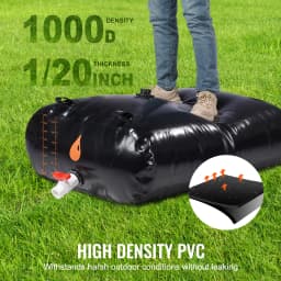 SucceBuy Water Tank Bladder PVC Collapsible Water Bladder Including Spigots and Overflow Kit Portable for Garden Water Catcher