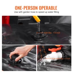 SucceBuy Water Tank Bladder PVC Collapsible Water Bladder Including Spigots and Overflow Kit Portable for Garden Water Catcher