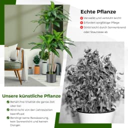 140cm Art plant Artificial plant Dracena Room plant with Pot & 92 Leaves plant Green Dragon Tree Artificial Palm