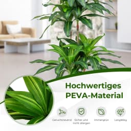 140cm Art plant Artificial plant Dracena Room plant with Pot & 92 Leaves plant Green Dragon Tree Artificial Palm