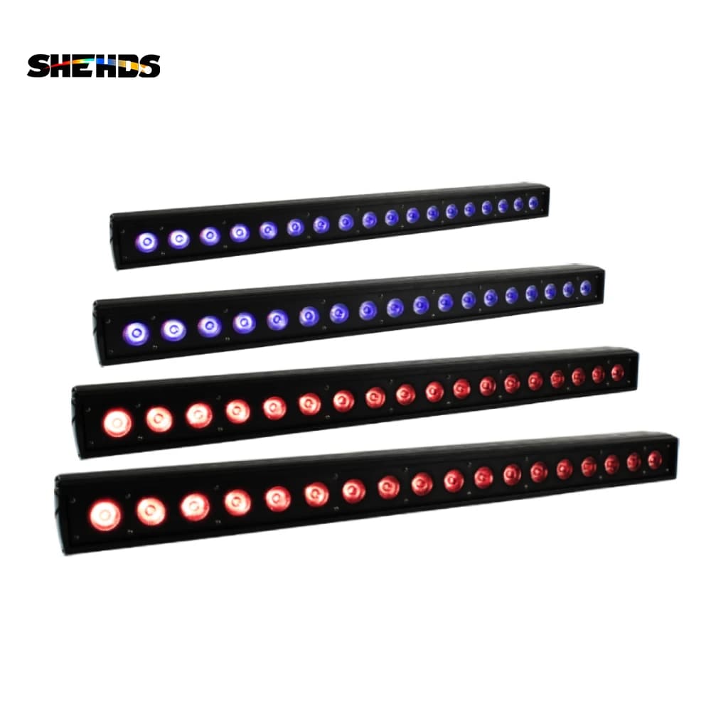 SHEHDS 2/4pcs LED Wall Wash Bar 18x18W RGBWA+UV 6in1 Lighting For Dj Disco Indoor Horse Race Lamp Christmas Decorations