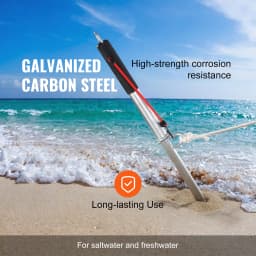 SucceBuy Sand Spike Boat Anchor Pole, 36" Galvanized Carbon Steel Slide Anchor Shore Spike, Self-Hammering Beach Spike Anchor