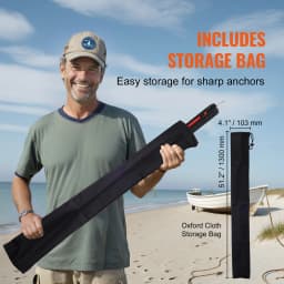 SucceBuy Sand Spike Boat Anchor Pole, 36" Galvanized Carbon Steel Slide Anchor Shore Spike, Self-Hammering Beach Spike Anchor