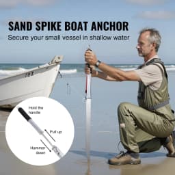 SucceBuy Sand Spike Boat Anchor Pole, 36" Galvanized Carbon Steel Slide Anchor Shore Spike, Self-Hammering Beach Spike Anchor