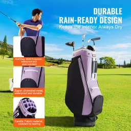 SucceBuy Golf Cart Bag with 14 Way Organizer Divider Top, 36” Multiple Pockets Premium Cart Bag, Durable Golf Bags with Handles