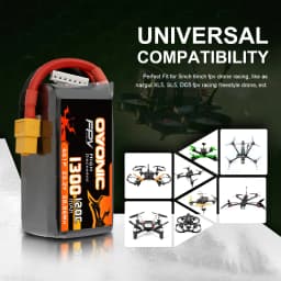OVONIC 6s Lipo Battery 1300 mAh 22.2 V 120C with XT60 Connector for RC FPV Helicopter Aeroplane Quadcopter Hobby Racing