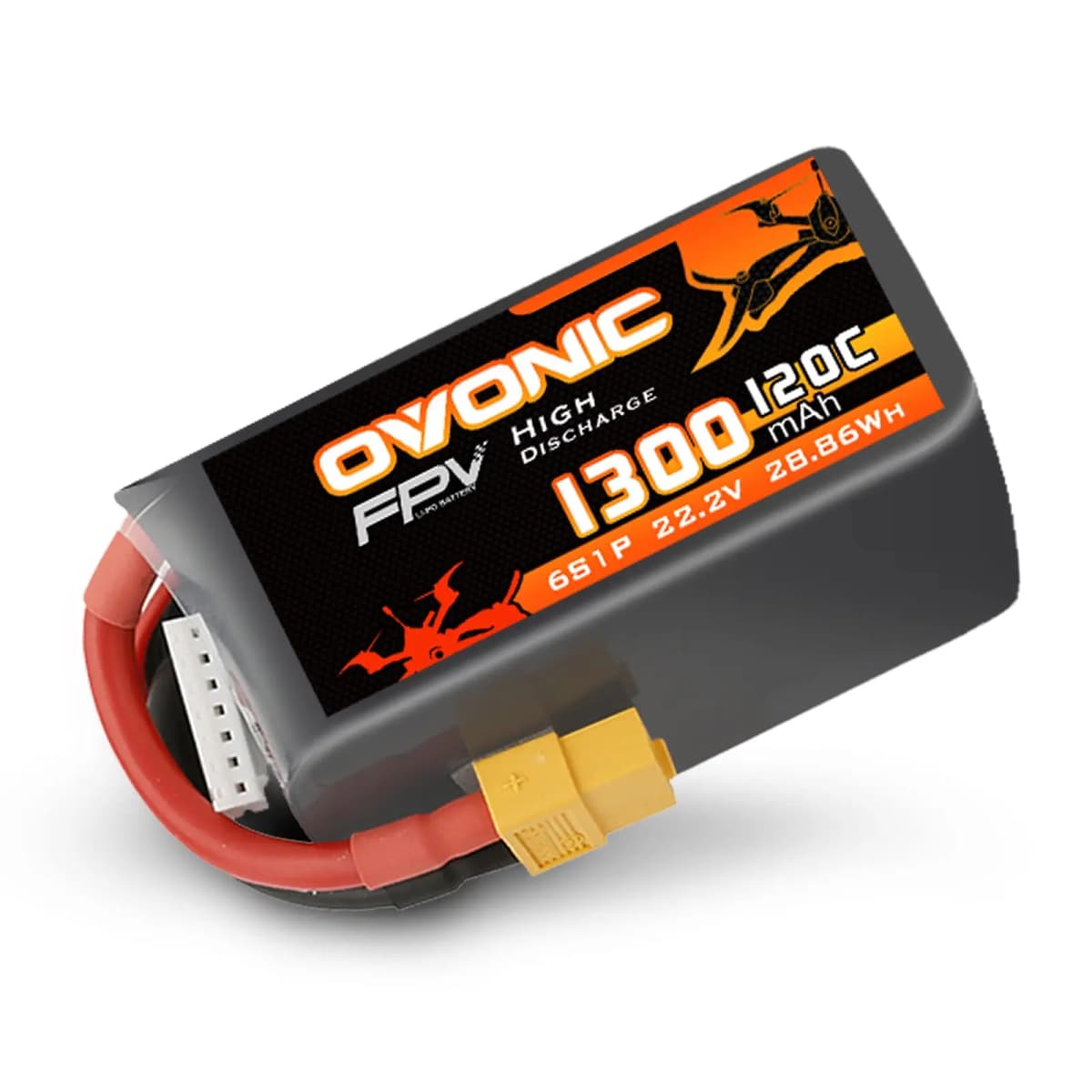 OVONIC 6s Lipo Battery 1300 mAh 22.2 V 120C with XT60 Connector for RC FPV Helicopter Aeroplane Quadcopter Hobby Racing