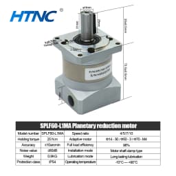 High Accuracy Planetary Reducer HPS60 Suit For 200w 400w 600w 60 Flange Servo Motor Input Hole 14mm 10Arcmin Max 30Nm For CNC