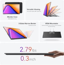 UPERFECT NxtLED™ 120Hz Portable Monitor 18.5" Eye-Care Screen 120%sRGB Matte HDMI USB-C Travel Gaming Display For MacBook Laptop PC Surface PS5 Xbox With Cover & Speakers VESA Compatible