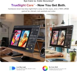 UPERFECT NxtLED™ 120Hz Portable Monitor 18.5" Eye-Care Screen 120%sRGB Matte HDMI USB-C Travel Gaming Display For MacBook Laptop PC Surface PS5 Xbox With Cover & Speakers VESA Compatible