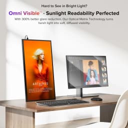 UPERFECT NxtLED™ 120Hz Portable Monitor 18.5" Eye-Care Screen 120%sRGB Matte HDMI USB-C Travel Gaming Display For MacBook Laptop PC Surface PS5 Xbox With Cover & Speakers VESA Compatible