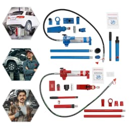 4T Hydraulic Jack Kit Hydraulic Splitter Power Unit Jack Body Frame for Private Garages Car Repair Shops Red/Blue