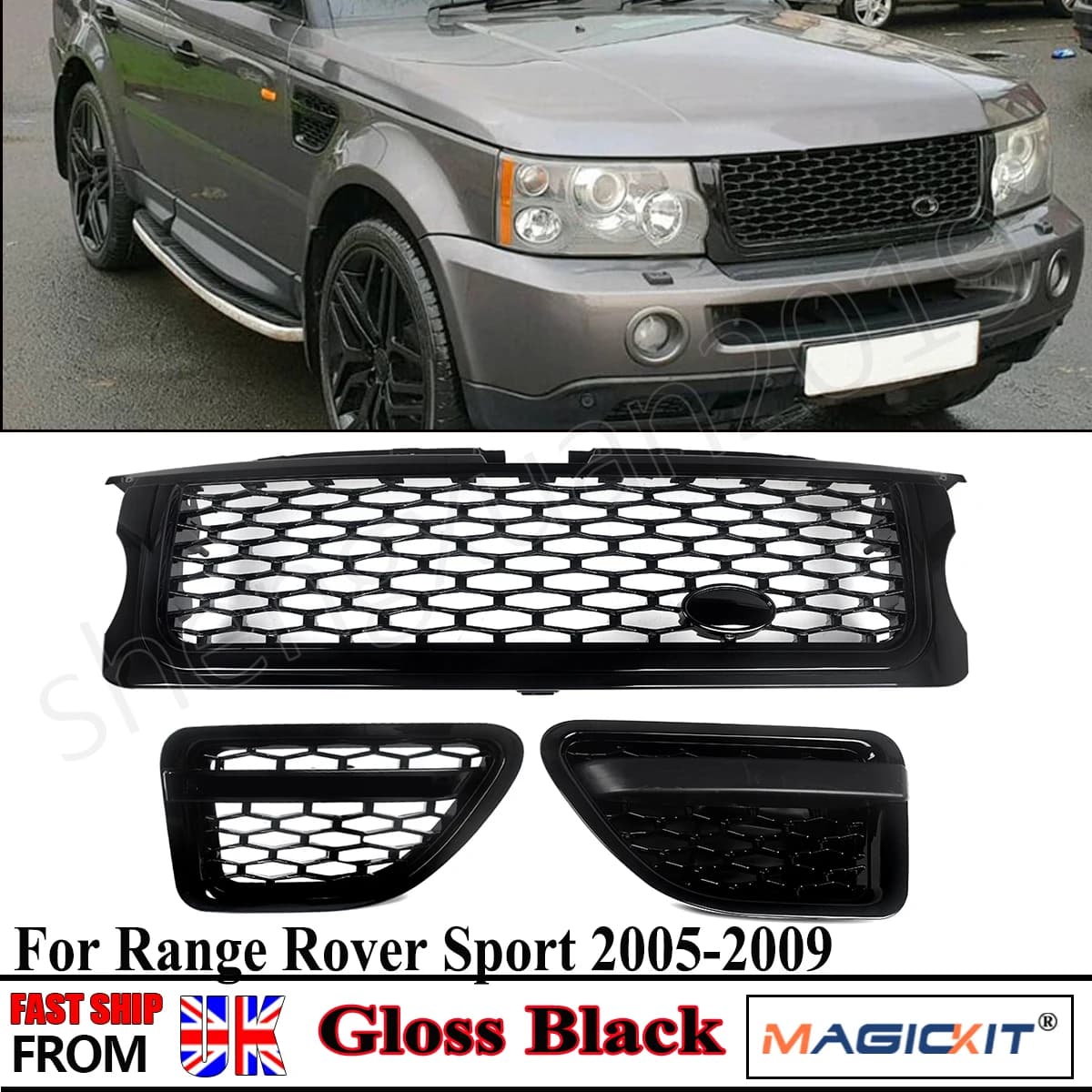 SAIQINGSP Fit Range Rover Sport 2006-2009 Gloss Black ABS Plastic Car Accessories Tools