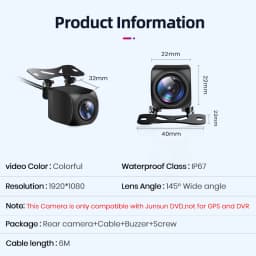 Car Rearview Camera AHD 1080P Radar Alarm WaterProof 145° Wide-Angle Reverse Backup AI Smart Camera for Junsun Car Accessories