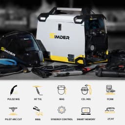 SSIMDER Aluminum MIG Welder Pulse MIG/MAG/HF TIG/Stick/Pilot ARC Plasma Cutter 200A Welding Machine SD4050Pro 10 in 1 Welder Cut