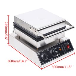 1750W Waffle Iron Belgian Waffles Non-stick Coating Adjustable Temperature 180° Rotatable