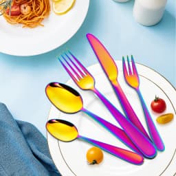 60Pcs Tableware Stainless Steel Dinnerware Set Knife Fork Coffee Spoon Mirror Flatware Dishwasher Safe Kitchen Silverware Set