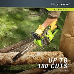 Greenworks 40V ChainSaw Brushless Motor 12M/S with Original 16Inch Chainbar and Oregon Sawchain 2pc 4ah Battery Combo Set