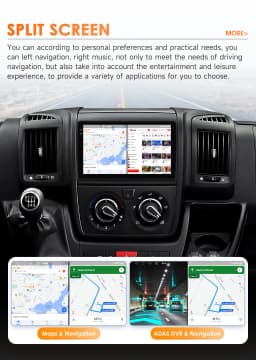 Hizpo 2 Din Android 14 Radio For Fiat Ducato 2006-2015 Carplay Car Multimedia Player Autoradio Navigation Stereo 4G Wifi DSP RDS