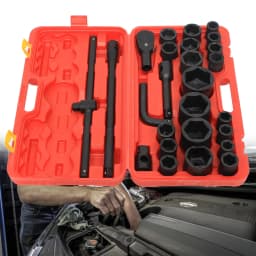 26-TLG Socket Wrench Set, 3/4"&1" Inch 21-65mm With Plastic Case Nut Ratchet Box for Mechanic Car for Truck, Commercial Vehicle