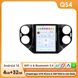 Hizpo 9.7inch Android Car Radio for Volkswagen VW Tiguan 1NF 2007 - 2016 Auto CarPlay 4G BT SWC RDS DSP GPS Snapdragon 6115