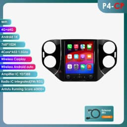 Hizpo 9.7inch Android Car Radio for Volkswagen VW Tiguan 1NF 2007 - 2016 Auto CarPlay 4G BT SWC RDS DSP GPS Snapdragon 6115