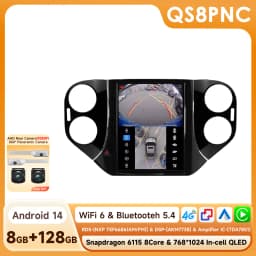 Hizpo 9.7inch Android Car Radio for Volkswagen VW Tiguan 1NF 2007 - 2016 Auto CarPlay 4G BT SWC RDS DSP GPS Snapdragon 6115