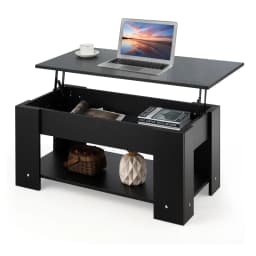 Coffee table height adjustable coffee table with lifting plate & storage compartment side table Wood living room table Sofa table tea table