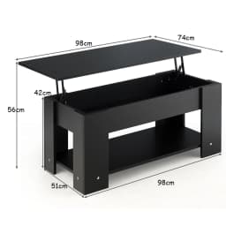Coffee table height adjustable coffee table with lifting plate & storage compartment side table Wood living room table Sofa table tea table